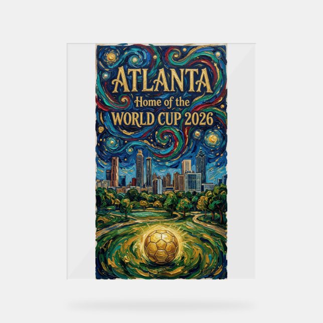 Señal Acrílica Atlanta Soccer Art 2026 Stadium City Design (Anverso)