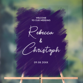 Señal Acrílica Atractivo acrílico de la bienvenida boda pintada e