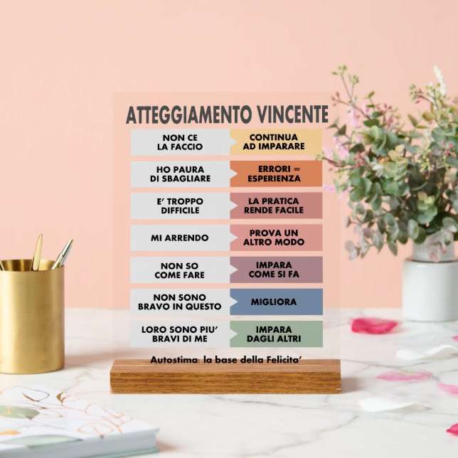Señal Acrílica Atteggiamento Vincente (Boda)