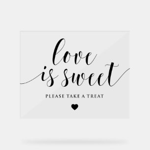Señal Acrílica Audaz caligrafía El amor es un Boda dulce