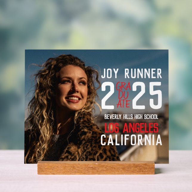 Señal Acrílica Audaz Graduación Moderna de la Escuela Secundaria  (Neutral )