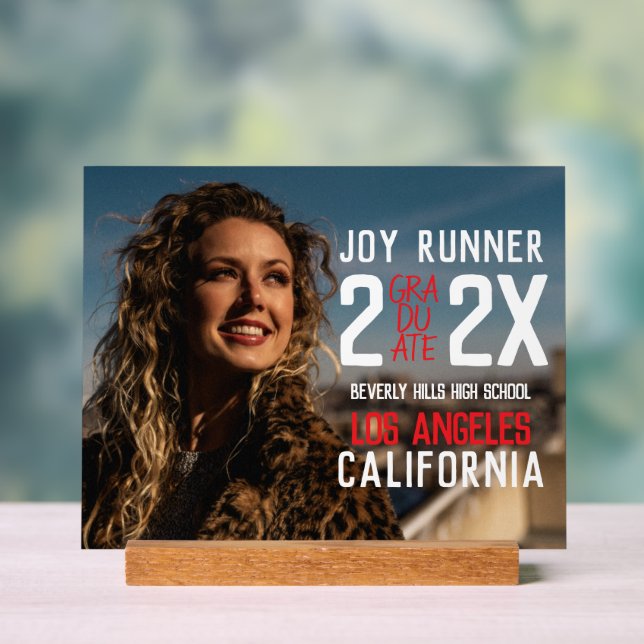 Señal Acrílica Audaz Graduación Moderna de la Escuela Secundaria  (Neutral )