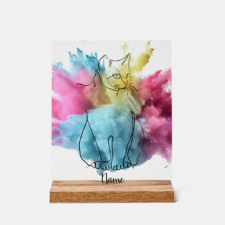 Señal Acrílica Aufsteller Katze