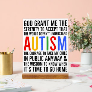 Señal Acrílica Autismo Mantener o diseñar su propio