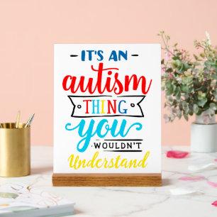 Señal Acrílica Autismo Mantener o diseñar su propio