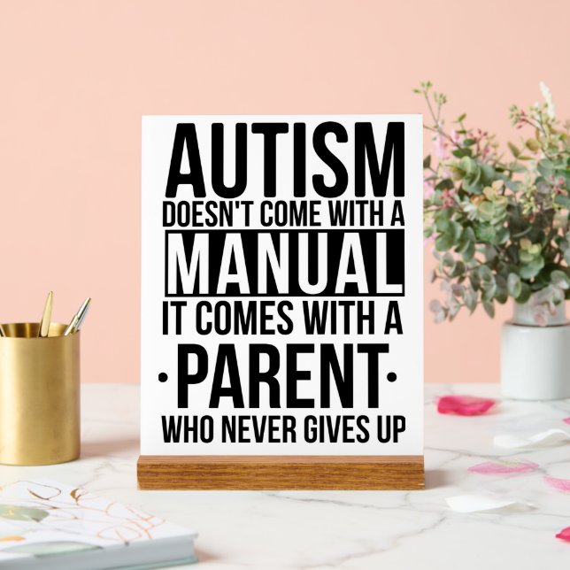 Señal Acrílica Autismo Mantener o diseñar su propio (Boda)
