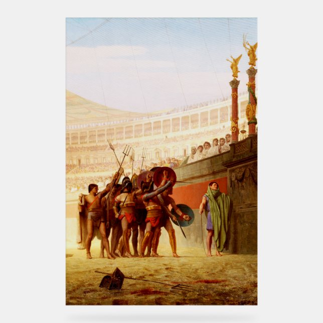 Señal Acrílica Ave Caesar by Jean-Leon Gerome (Anverso)