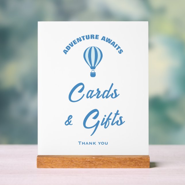 Señal Acrílica Aventura a la espera del Rótulo Baby Shower Cards  (Neutral )