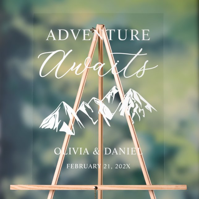 Señal Acrílica Aventura Espera Boda Personalizada (Neutral )