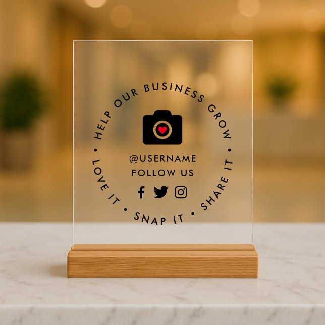 Señal Acrílica Ayudar a que nuestro negocio crezca | Seguidores s (Subido por el creador)