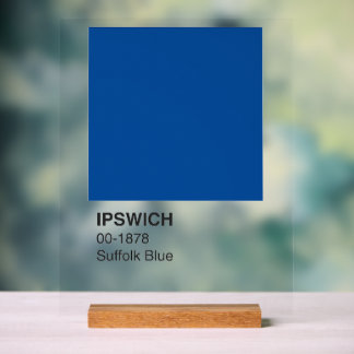 Señal Acrílica Azul de Ipswich Suffolk - Fondo claro