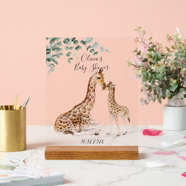 SEÑAL ACRÍLICA BABY GIRAFFE MOMMY GIRAFFE BABY SHOWER (Boda)
