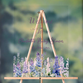 Señal Acrílica Baby In Bloom Colorful Lupine Flowers Baby Shower