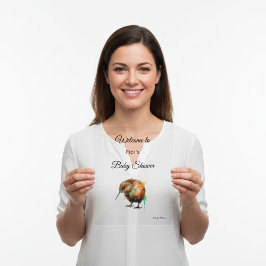 Señal Acrílica Baby Shower Caprichoso de Pájaro Kiwi | Sweet Pipi