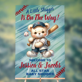 Señal Acrílica Baby Shower de béisbol
