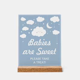 Señal Acrílica Baby Shower Favor de la nube azul