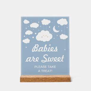 Señal Acrílica Baby Shower Favor de la nube azul