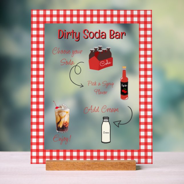 Señal Acrílica Baby Soda Ready to POP Dirty Soda Sign (Neutral )