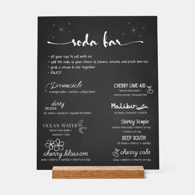 Señal Acrílica Baby Soda Ready to POP Soda Bar  (Anverso)