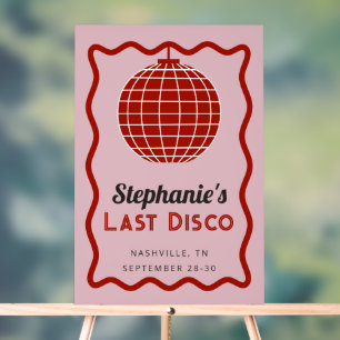 Señal Acrílica Bachelorette Retro Wave Rosa y Red Last Disco