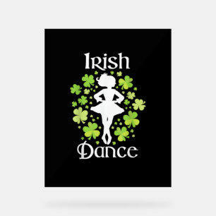Señal Acrílica Baile irlandés: Bailarina irlandesa Ceili Reel Dan
