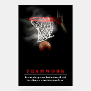 Señal Acrílica Baloncesto de equipo Motivacional Inspirador