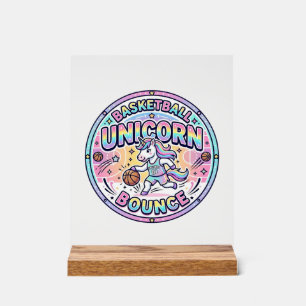 Señal Acrílica Baloncesto Unicornio Rebote De Unicornio Camiseta