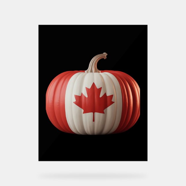 Señal Acrílica Bandera Canadiense Calabaza Maple Leaf Acción de G (Anverso)