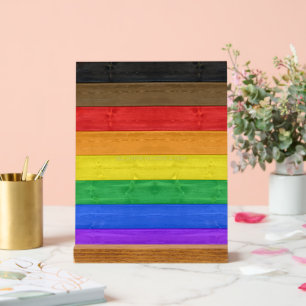 Señal Acrílica Bandera de orgullo gay inclusiva de SlipperyJoe te