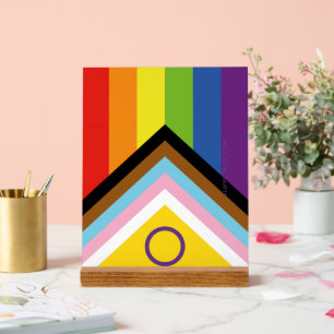 Señal Acrílica Bandera de orgullo intersexual de SlipperyJoe's fo