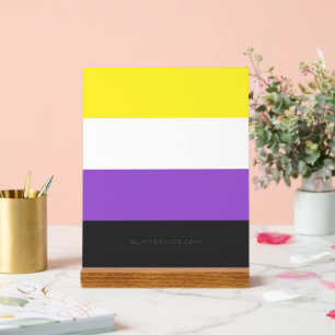 Señal Acrílica Bandera de orgullo no binario de SlipperyJoe's ama