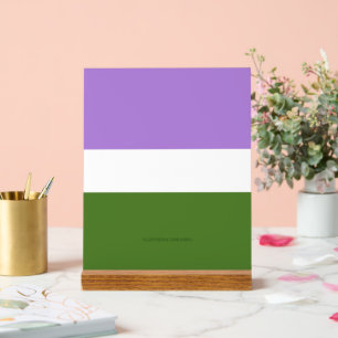 Señal Acrílica bandera del orgullo genderqueer de SlipperyJoe lav