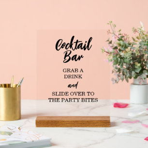 Señal Acrílica Bar Abierto Diviértete Toma Una Bebida De Cocktail