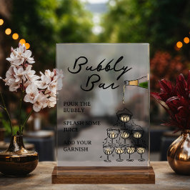 Señal Acrílica Bar de burbujas de Prosecco