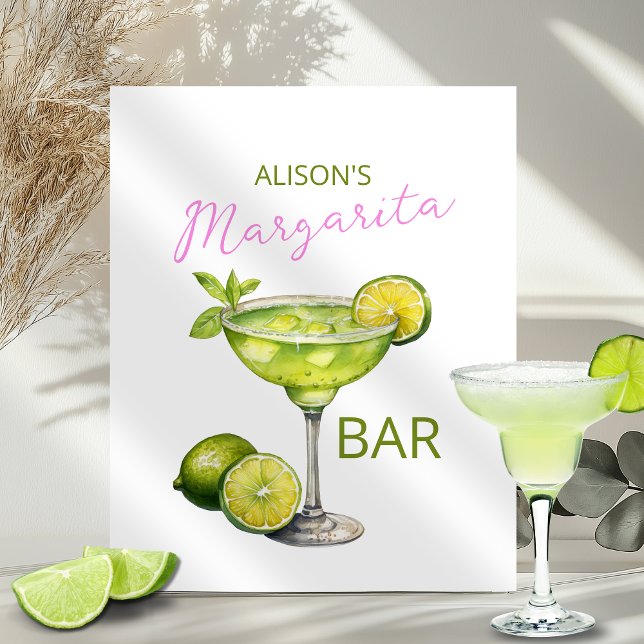 Señal Acrílica Bar de Margarita (Personalized Margarita Bar Acrylic Sign)
