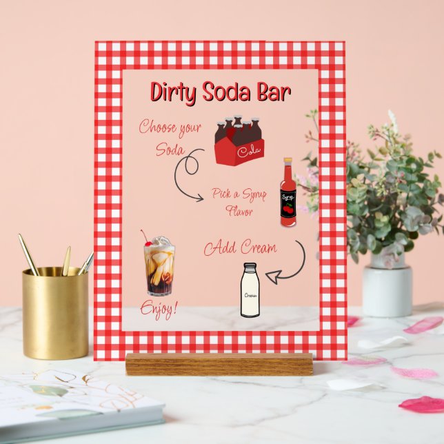 Señal Acrílica Bar de Soda Sucia (Boda)