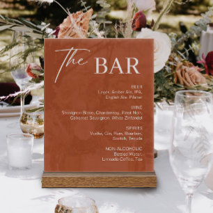 Señal Acrílica Bar Terracotta Fall Wedding