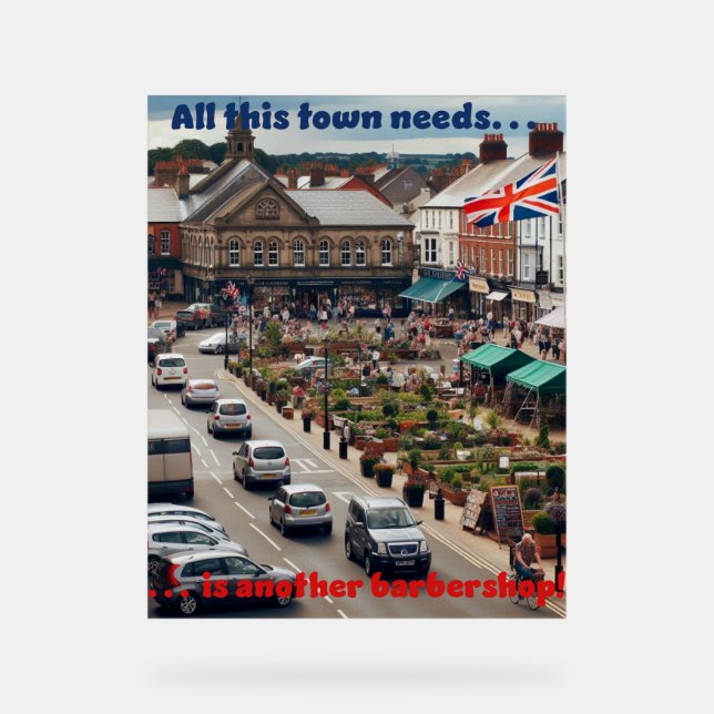 Señal Acrílica Barbershop Town (Anverso)