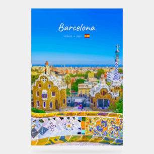 Señal Acrílica Barcelona, España - Parque Güell Mosaico Gaudí