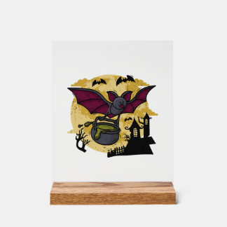 Señal Acrílica Bat Halloween