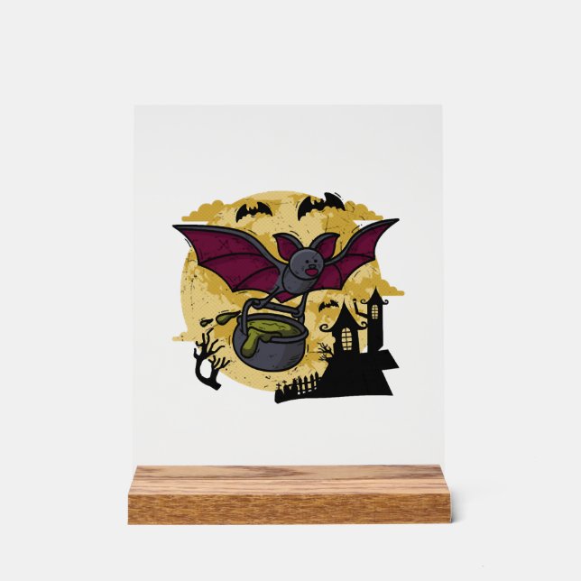 Señal Acrílica Bat Halloween (Anverso)