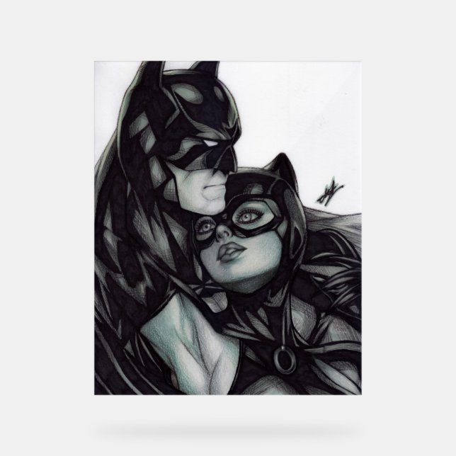 Señal Acrílica Batman & Catwoman ~ Bruce wayne & Selina Kyle (Anverso)