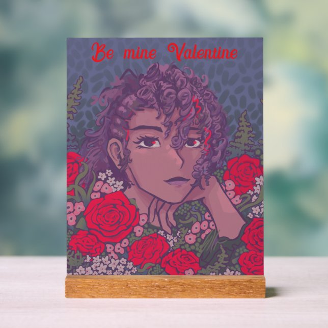 Señal Acrílica Be mine Valentine (Neutral )