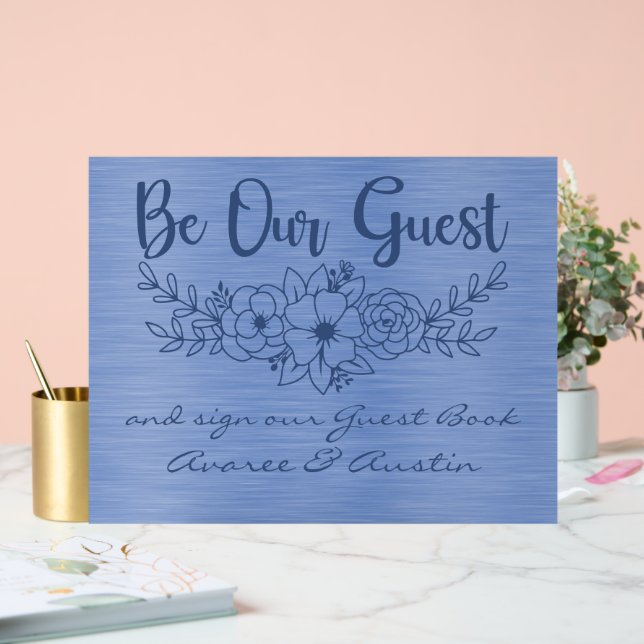 Señal Acrílica Be Our Guest and Sign Our Guestbook Blue Wedding (Boda)
