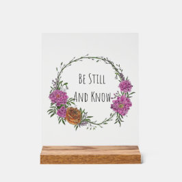 Señal Acrílica Be Still and Know Acrylic Sign