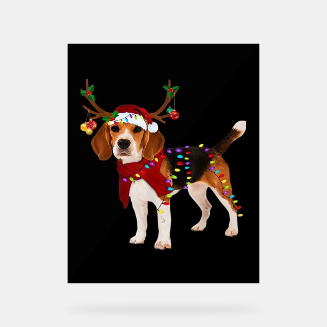 Señal Acrílica beagle dog christmas Classic T-Shirt (Anverso)
