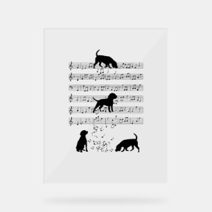 Señal Acrílica Beagle dog Music Note Clef Musician Beagle do