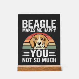 Señal Acrílica Beagle Me Hace Feliz Amante De Los Perros