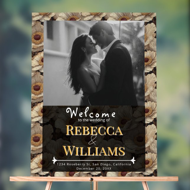 Señal Acrílica Beautiful Anemones Charm Garden Wedding (Neutral )