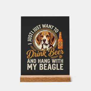 Señal Acrílica Bebe Cerveza Beagle Perro Cerveza Artesanal Botell